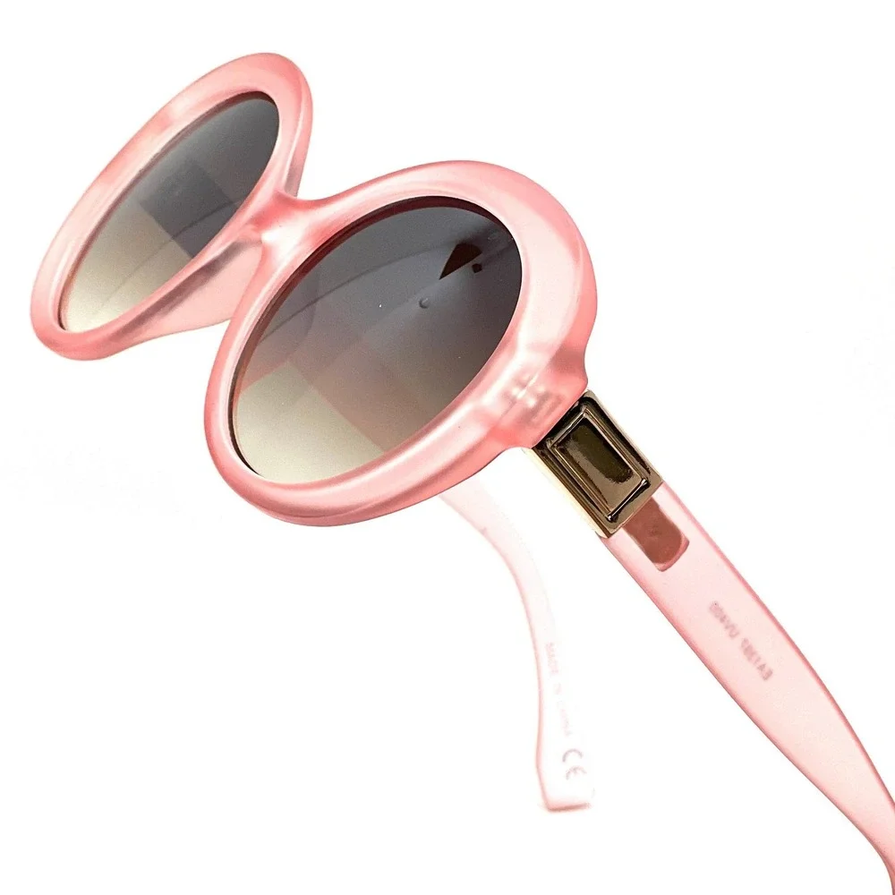 Women Oversized‎ Pink Frame Gradient Lens Round Sunglasses Fashion Luxury Lentes